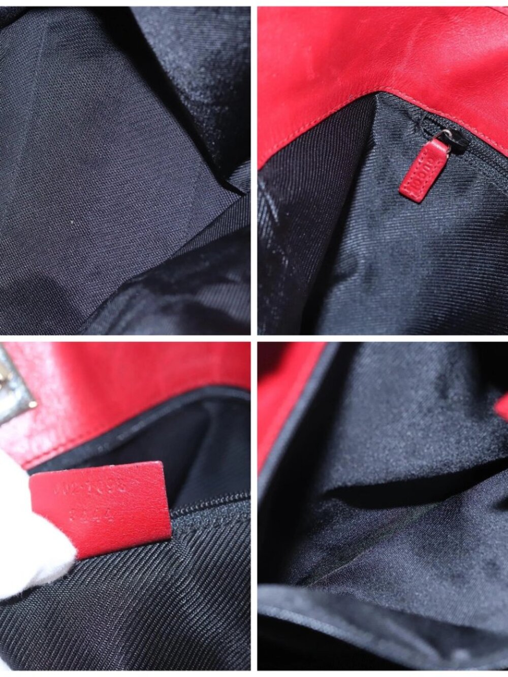 GUCCI GG Canvas Tote Bag Red gold 002 1098 Auth nb221 - Picture 15 of 16